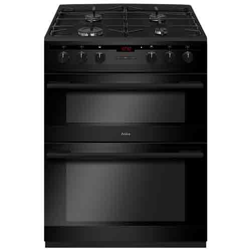 AFD6450BL 60cm freestanding electric double oven with gas hob