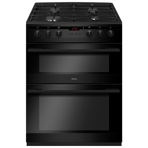 AFG6450BL 60cm freestanding gas double oven with gas hob