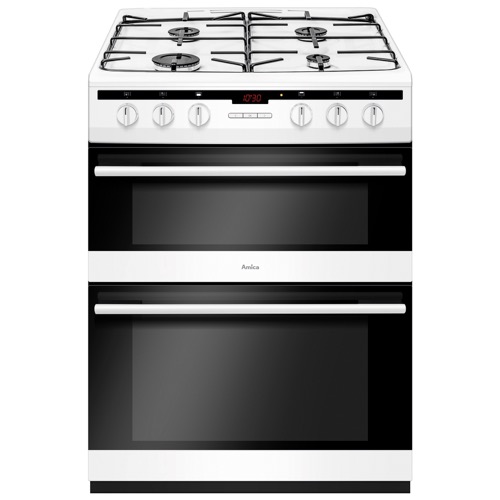 AFG6450WH 60cm freestanding gas double oven with gas hob 
