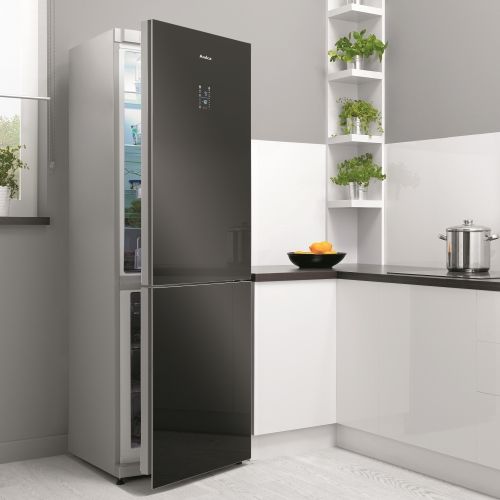 Refrigerator in kitchen set